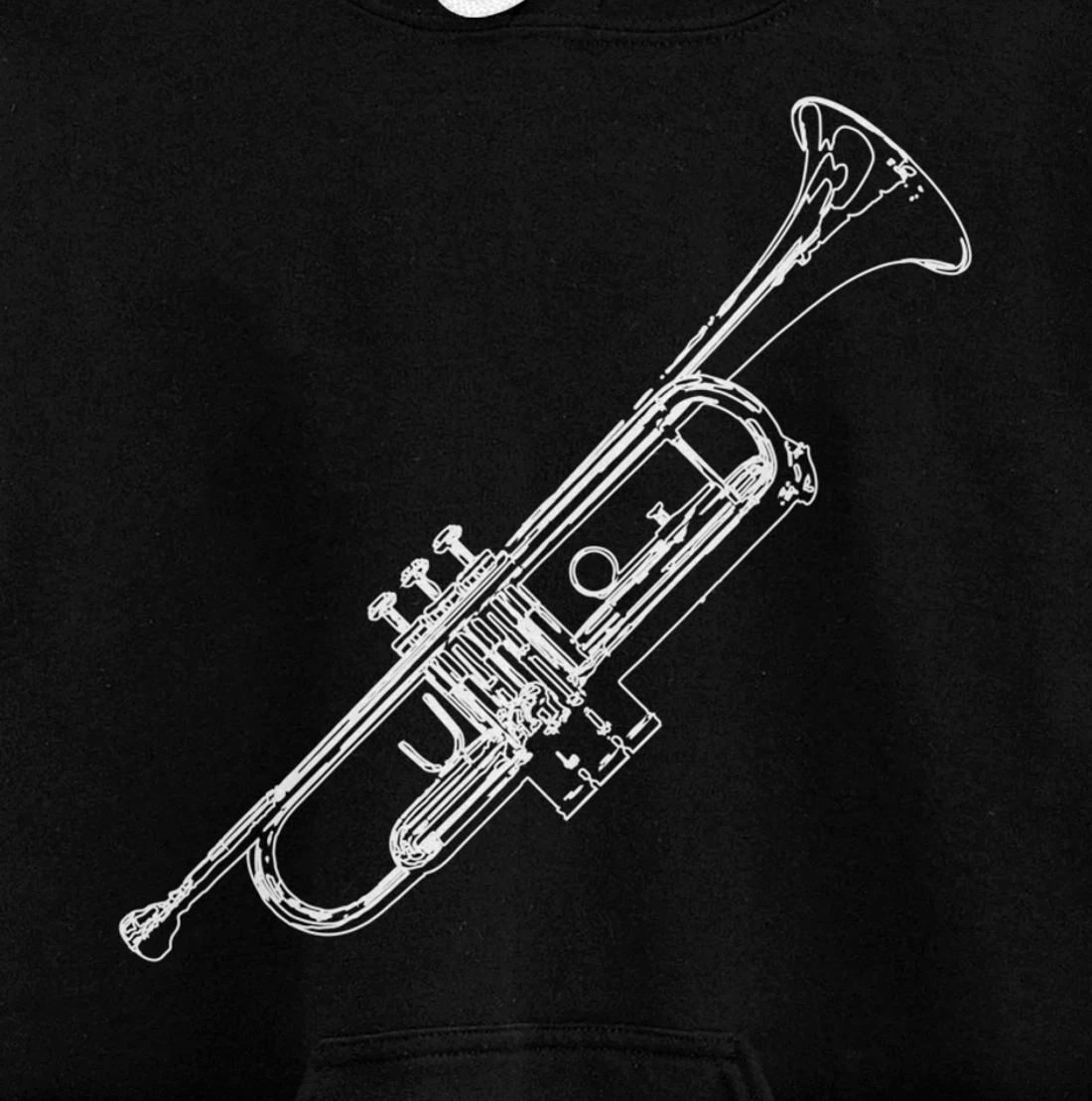 Retro Trumpet Sketch for Trumpet Player Pullover Hoodie