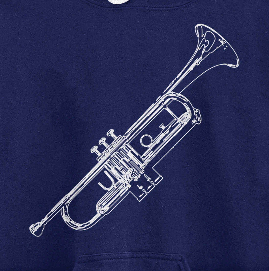 Retro Trumpet Sketch for Trumpet Player Pullover Hoodie