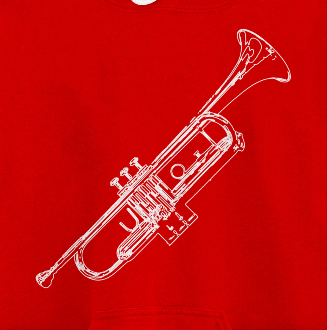 Retro Trumpet Sketch for Trumpet Player Pullover Hoodie