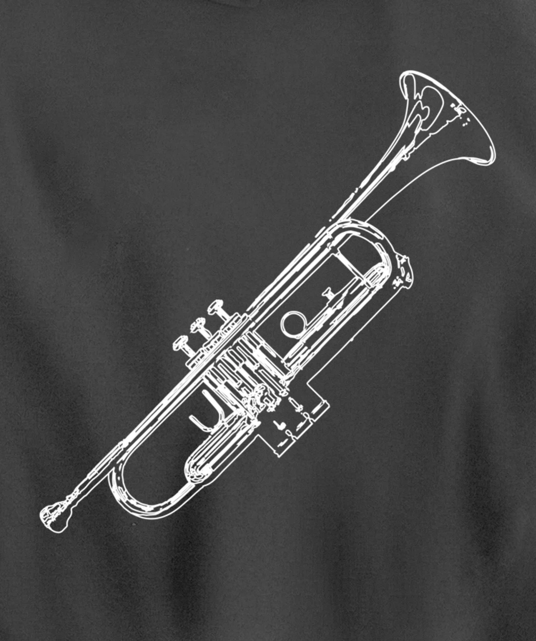Retro Trumpet Sketch for Trumpet Player Pullover Hoodie