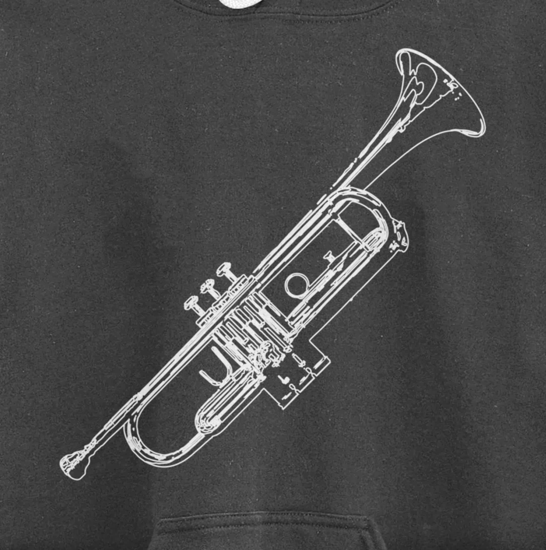 Retro Trumpet Sketch for Trumpet Player Pullover Hoodie