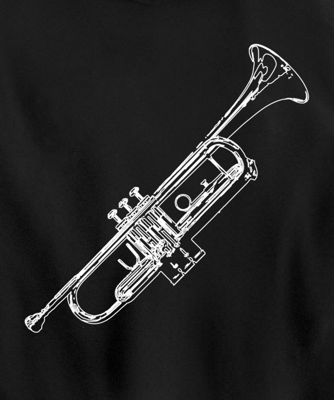 Retro Trumpet Sketch for Trumpet Player Pullover Hoodie