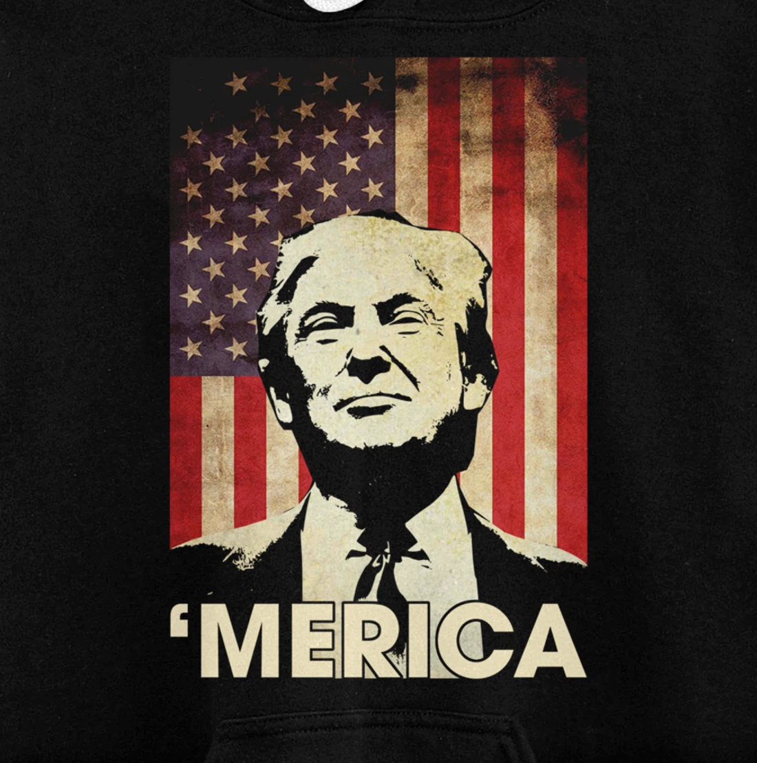 Funny Trump Merica American Flag Murica 4th Of July Gifts Pullover Hoodie