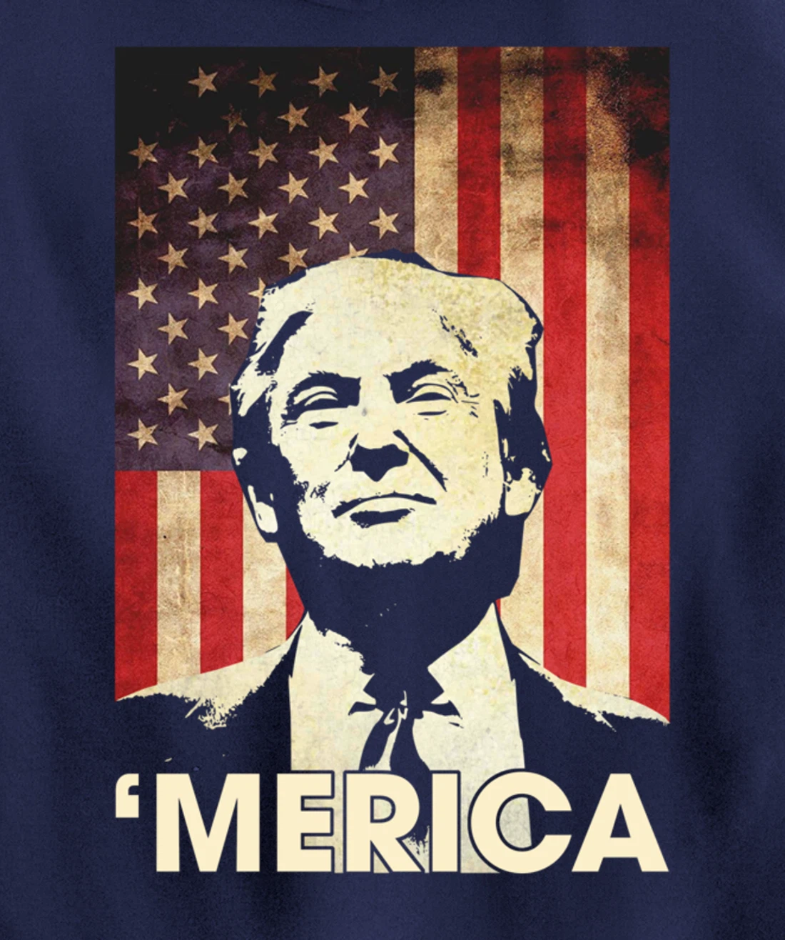 Funny Trump Merica American Flag Murica 4th Of July Gifts Pullover Hoodie