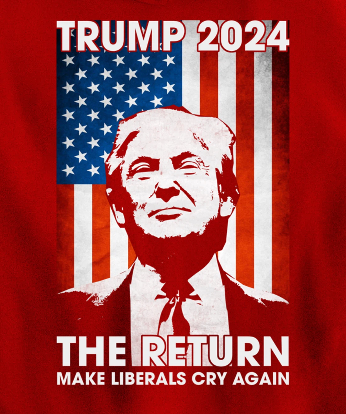American Flag Trump 2024 The Return Make Liberals Cry Again Pullover Hoodie