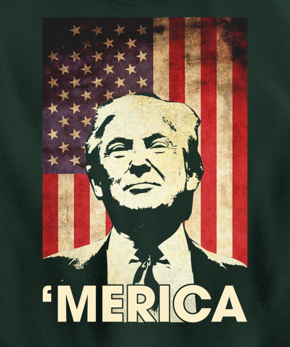 Funny Trump Merica American Flag Murica 4th Of July Gifts Pullover Hoodie