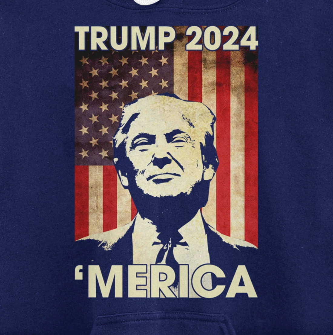 Trump 2024 Merica American Flag Murica 4th Of July Gifts Pullover Hoodie