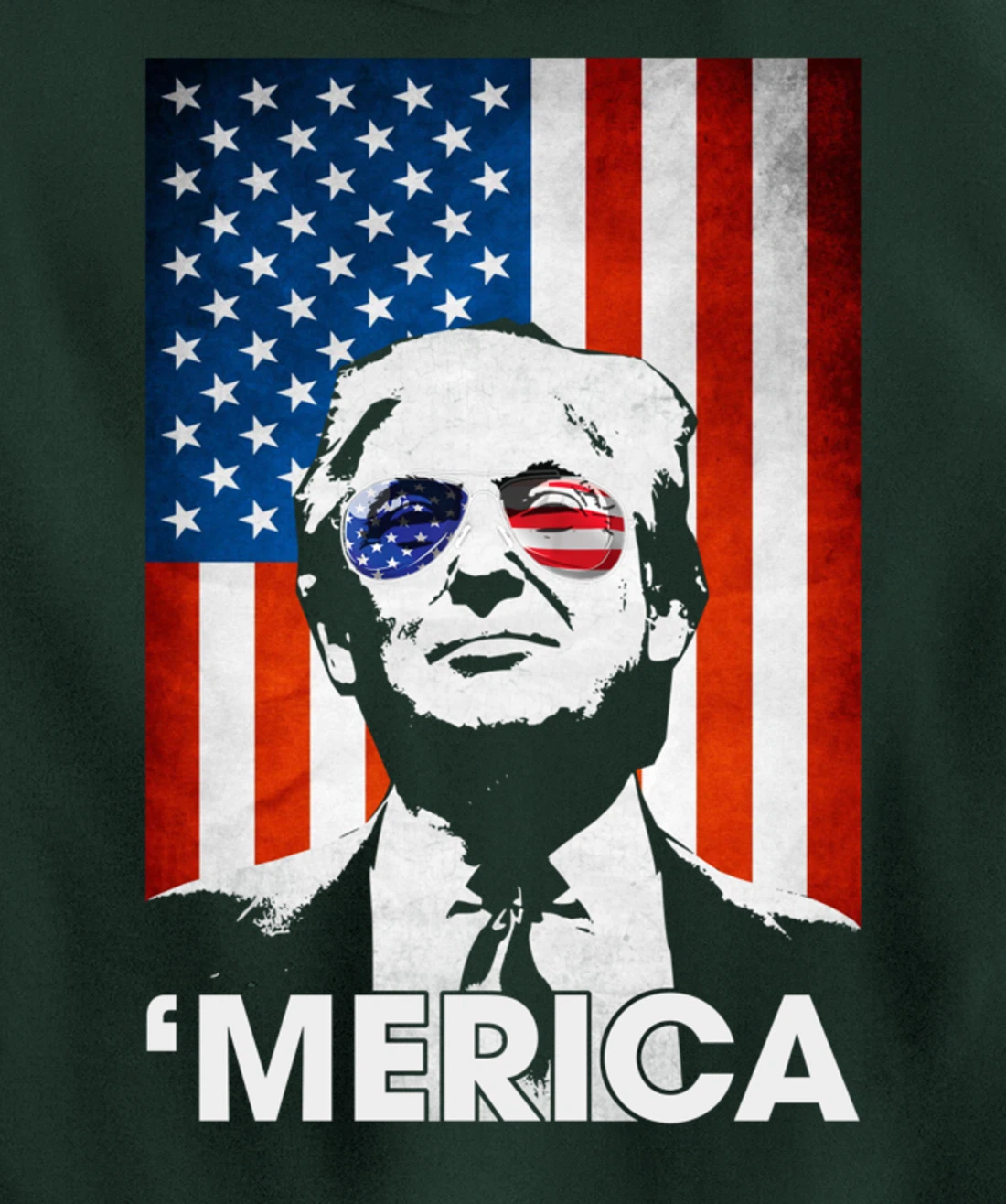 Trump Merica American Flag 4th Of July Murica Patriotic Pullover Hoodie