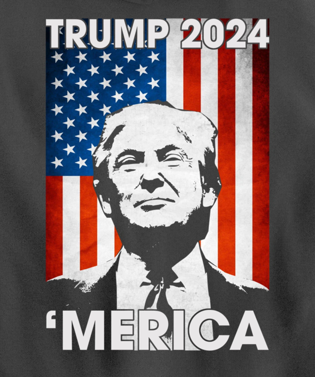 Trump 2024 Merica American Flag 4th Of July Murica Patriotic Pullover Hoodie