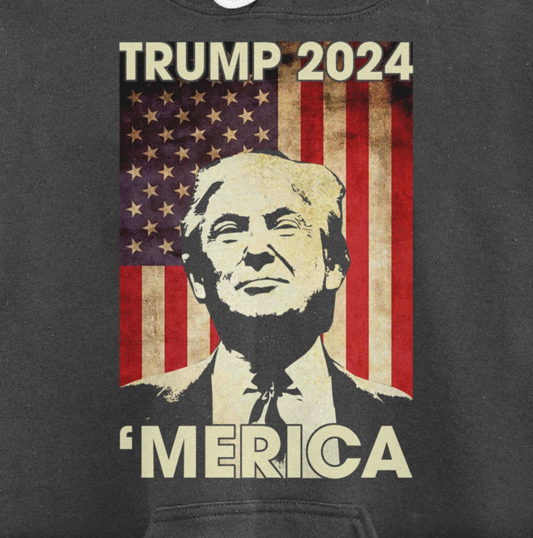 Trump 2024 Merica American Flag Murica 4th Of July Gifts Pullover Hoodie