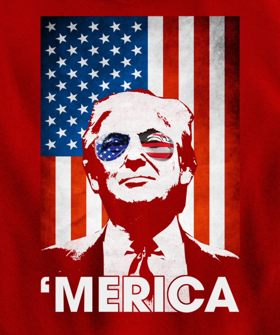 Trump Merica American Flag 4th Of July Murica Patriotic Pullover Hoodie