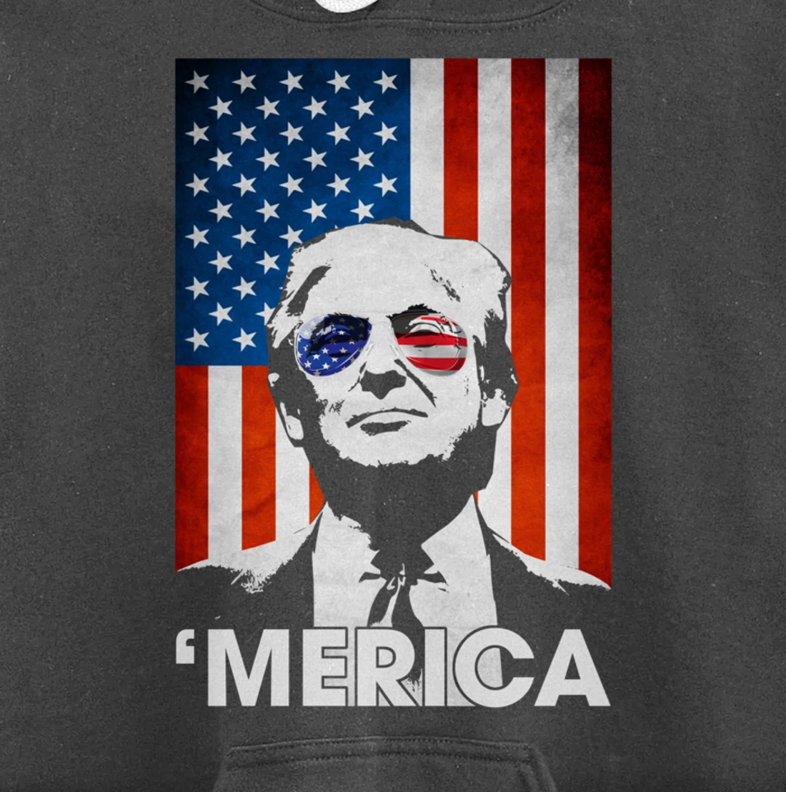 Trump Merica American Flag 4th Of July Murica Patriotic Pullover Hoodie