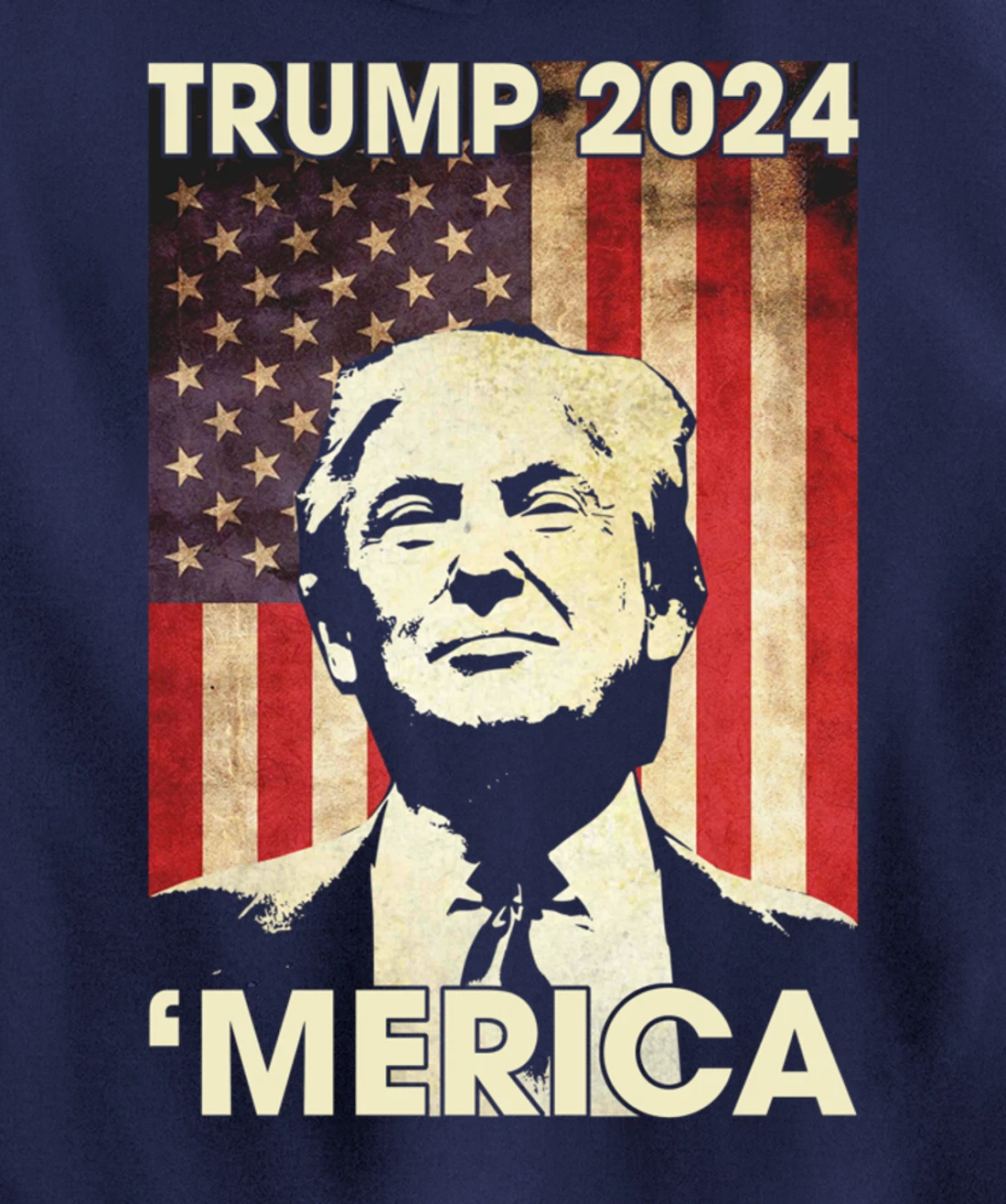 Trump 2024 Merica American Flag Murica 4th Of July Gifts Pullover Hoodie