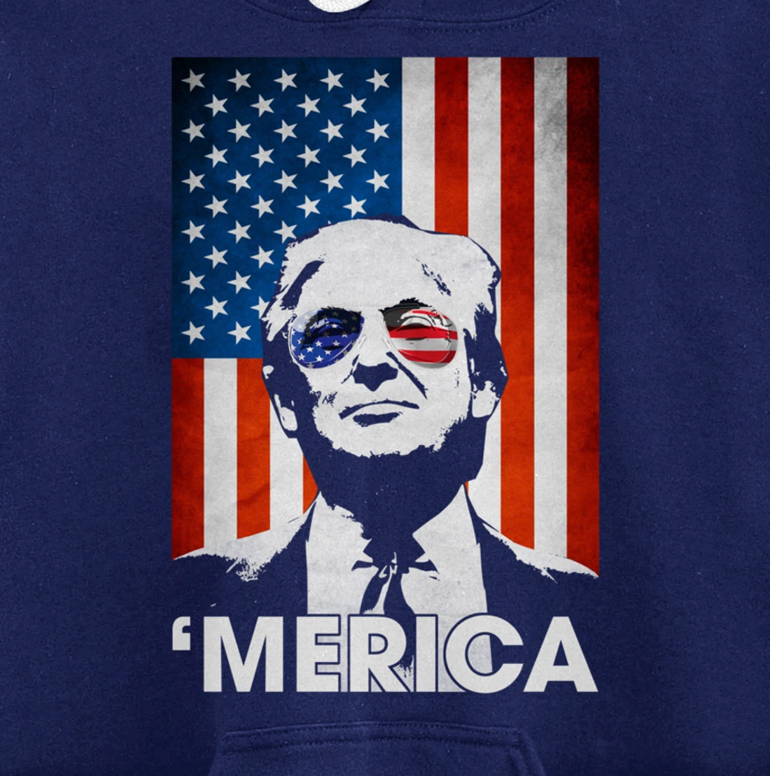 Trump Merica American Flag 4th Of July Murica Patriotic Pullover Hoodie