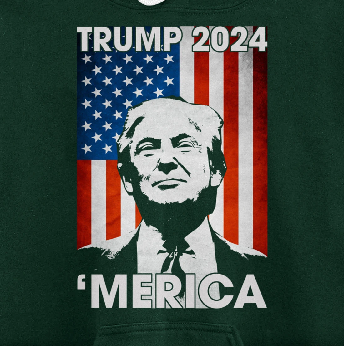 Trump 2024 Merica American Flag 4th Of July Murica Patriotic Pullover Hoodie