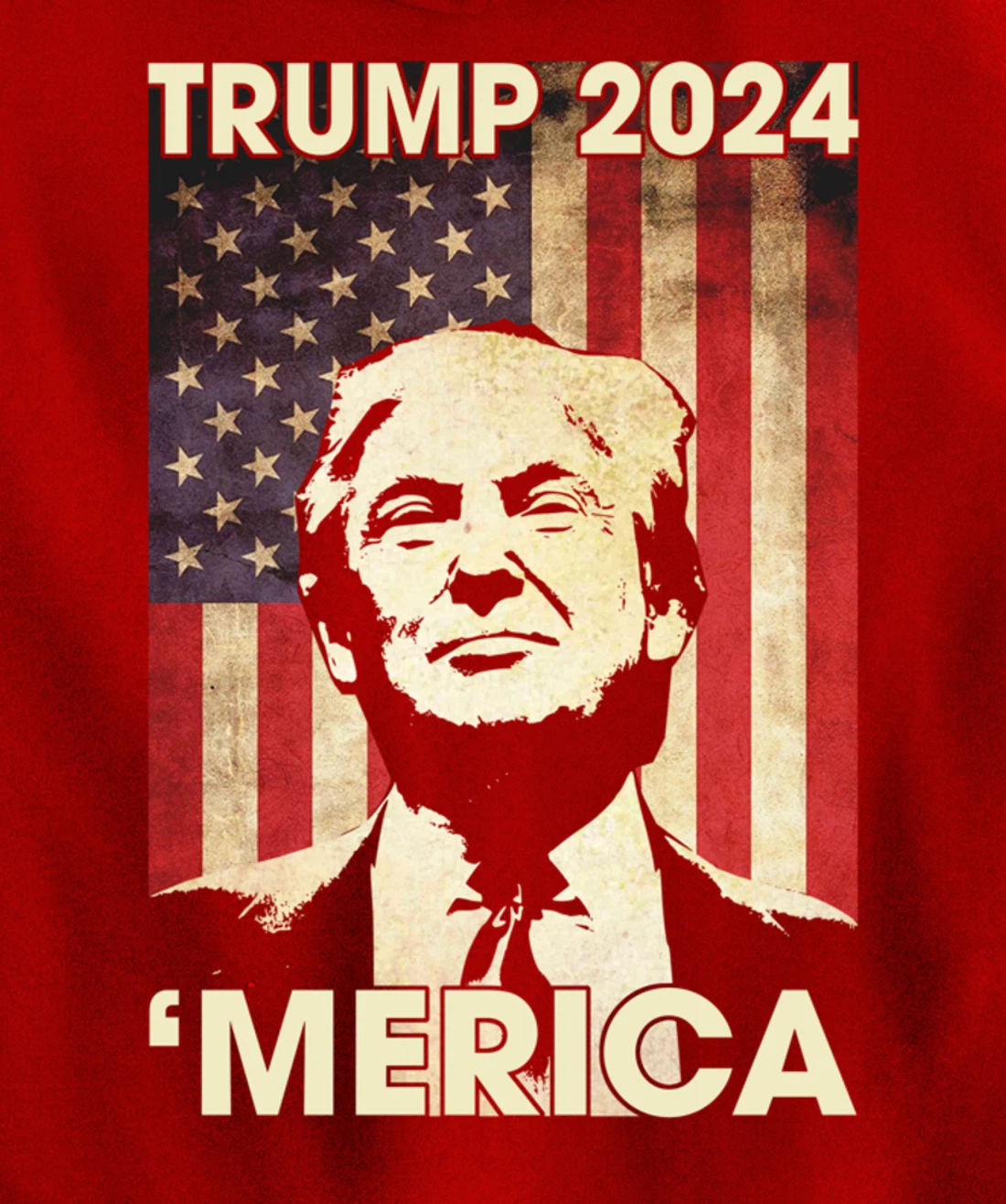 Trump 2024 Merica American Flag Murica 4th Of July Gifts Pullover Hoodie