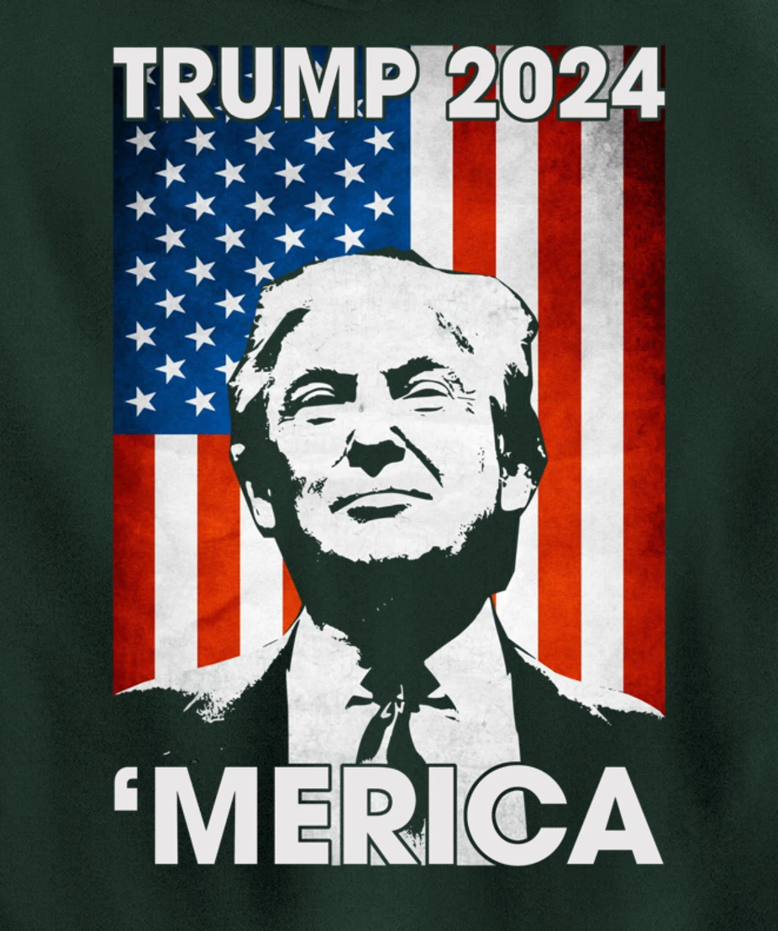 Trump 2024 Merica American Flag 4th Of July Murica Patriotic Pullover Hoodie