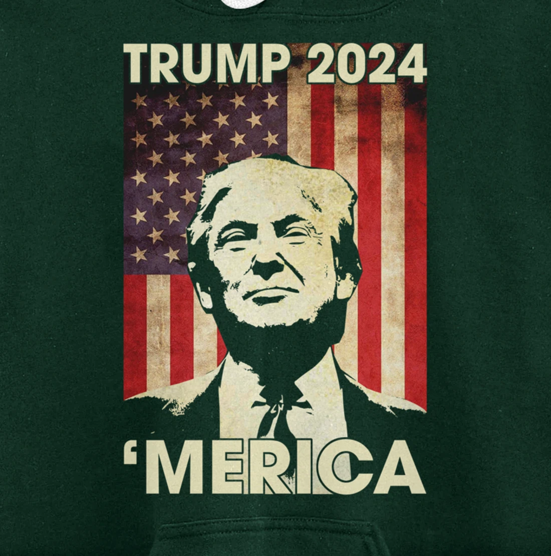 Trump 2024 Merica American Flag Murica 4th Of July Gifts Pullover Hoodie
