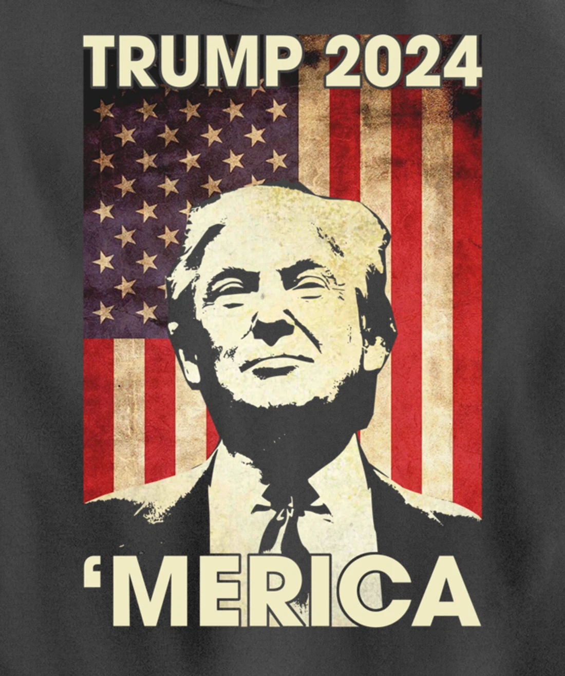 Trump 2024 Merica American Flag Murica 4th Of July Gifts Pullover Hoodie