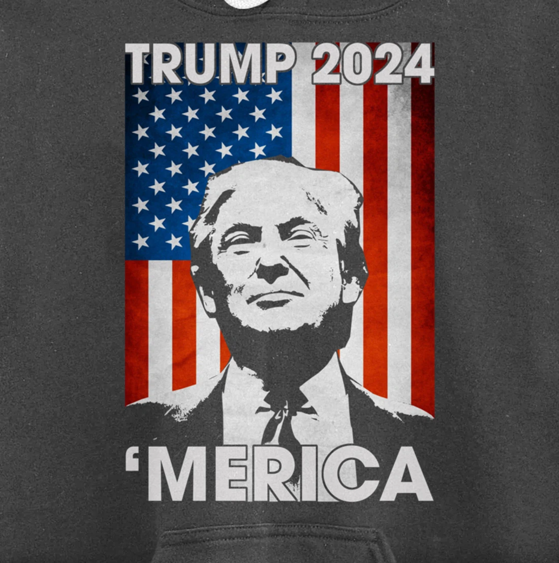 Trump 2024 Merica American Flag 4th Of July Murica Patriotic Pullover Hoodie