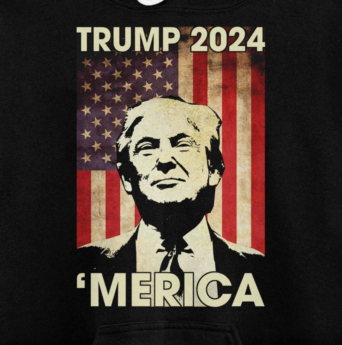 Trump 2024 Merica American Flag Murica 4th Of July Gifts Pullover Hoodie