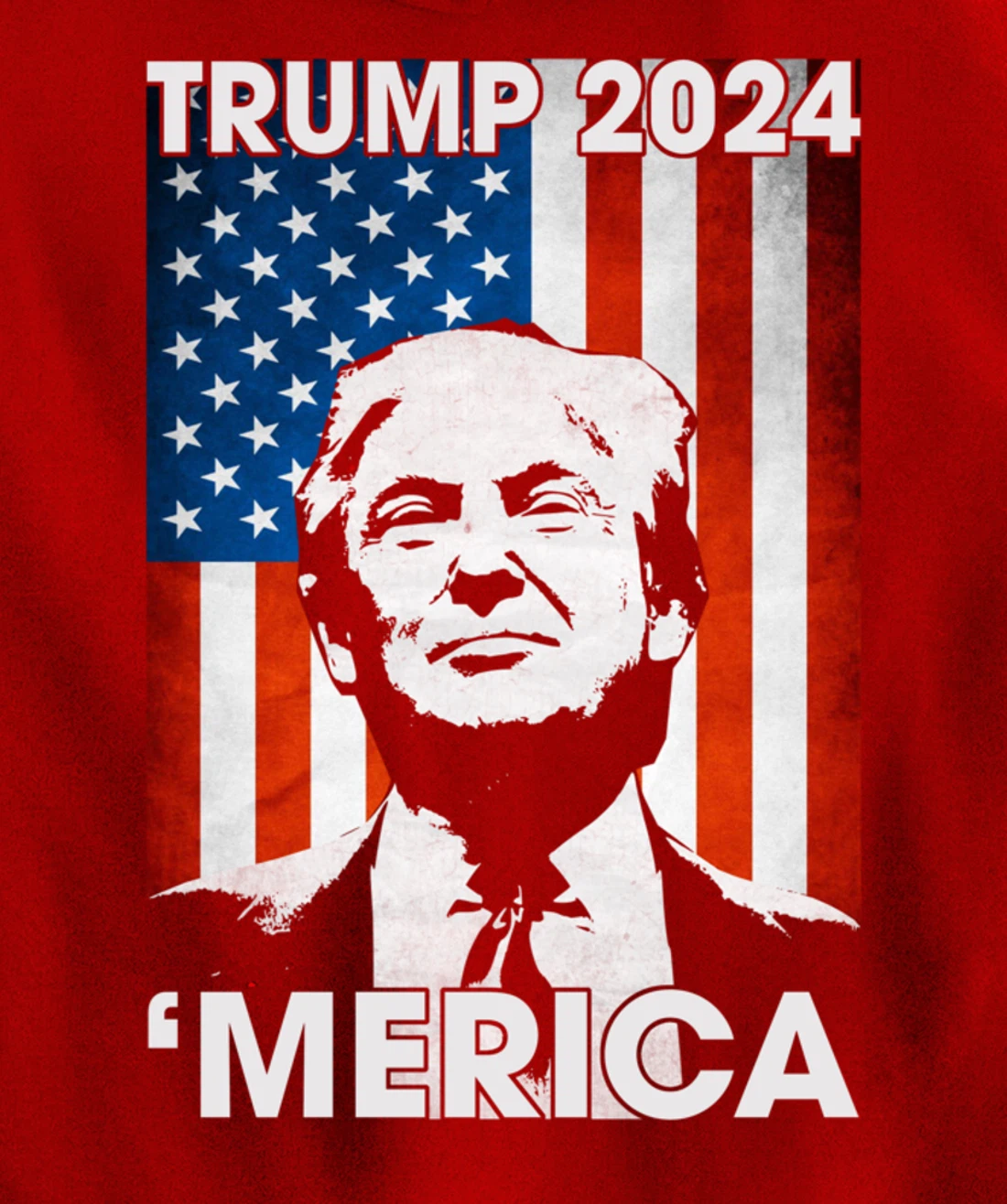 Trump 2024 Merica American Flag 4th Of July Murica Patriotic Pullover Hoodie