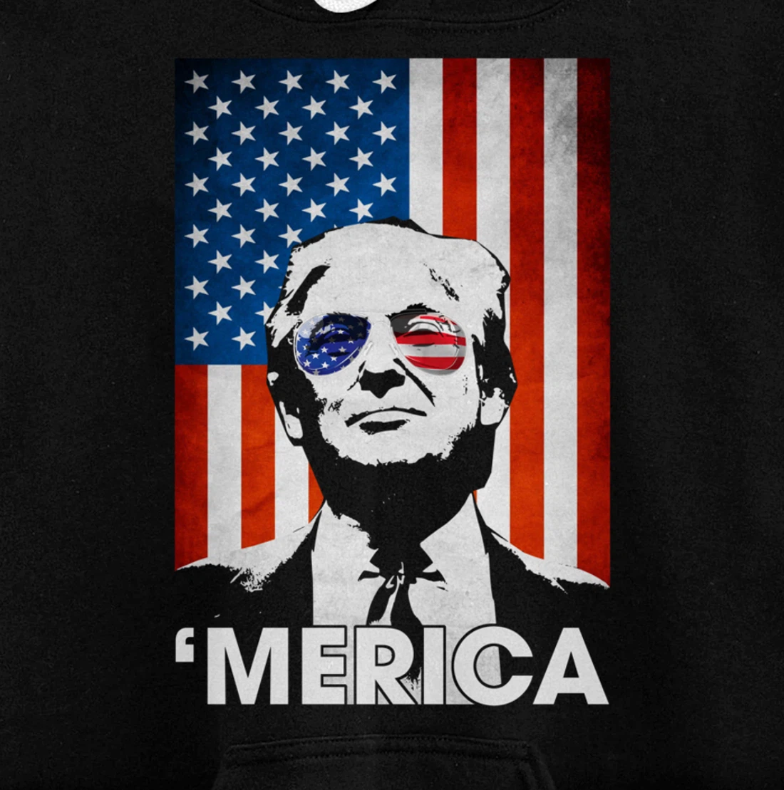 Trump Merica American Flag 4th Of July Murica Patriotic Pullover Hoodie