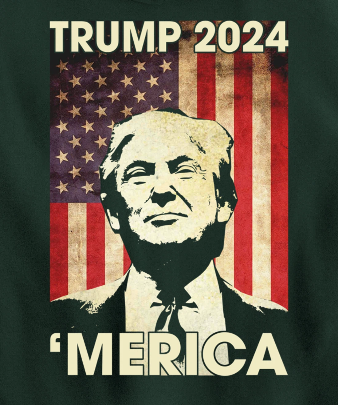Trump 2024 Merica American Flag Murica 4th Of July Gifts Pullover Hoodie