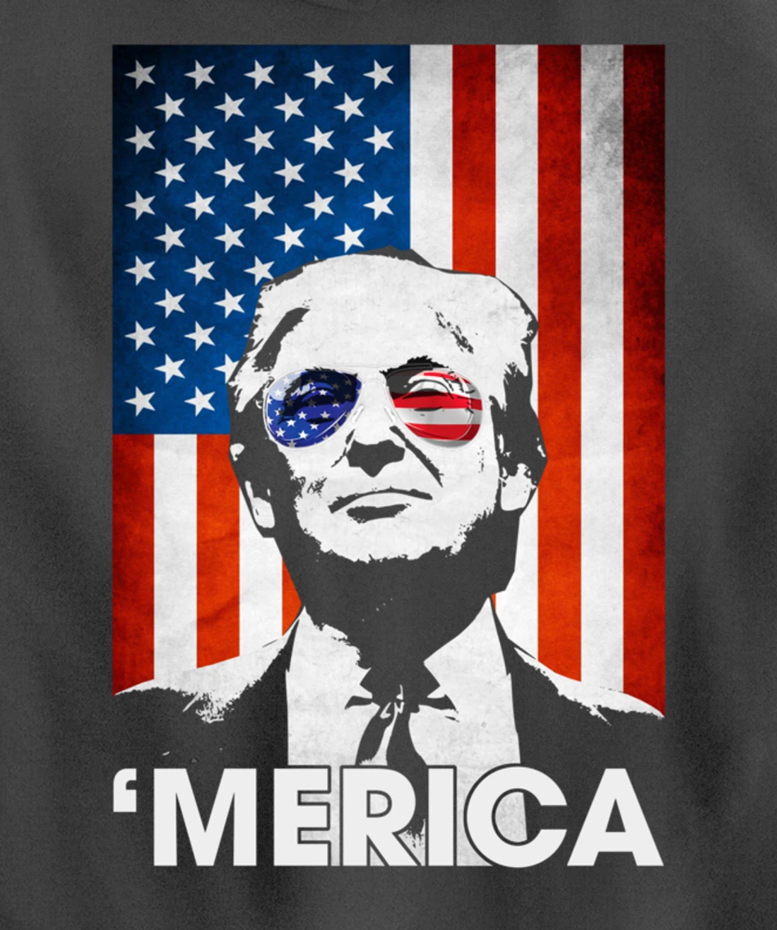 Trump Merica American Flag 4th Of July Murica Patriotic Pullover Hoodie