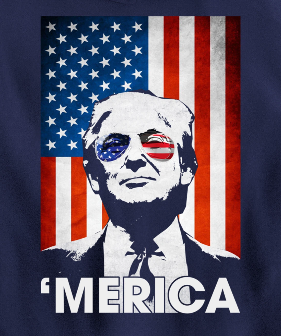 Trump Merica American Flag 4th Of July Murica Patriotic Pullover Hoodie