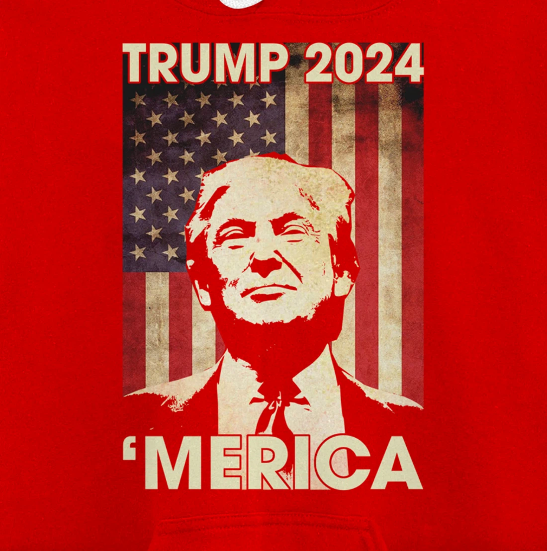 Trump 2024 Merica American Flag Murica 4th Of July Gifts Pullover Hoodie