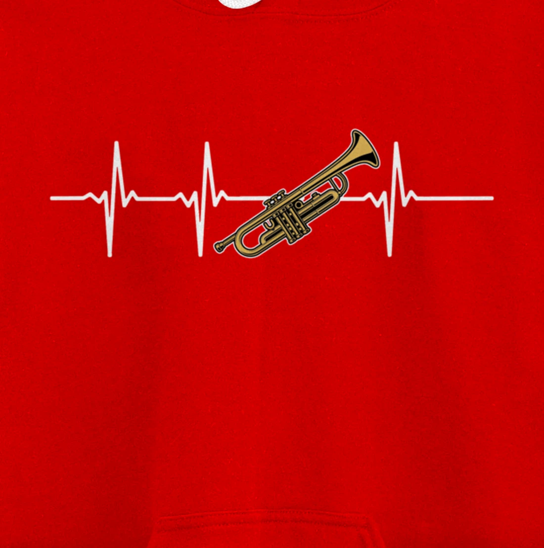 trumpet heartbeat ECG heart rate trumpeter instruments Pullover Hoodie