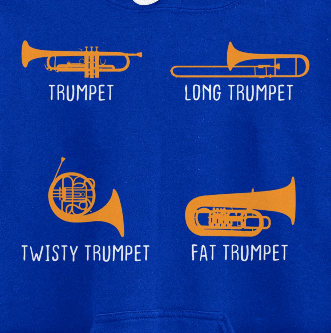 Humorous Types of Trumpet Marching Band Trumpeter Musician Pullover Hoodie