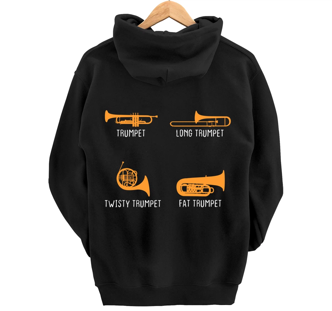 Humorous Types of Trumpet Marching Band Trumpeter Musician Pullover Hoodie