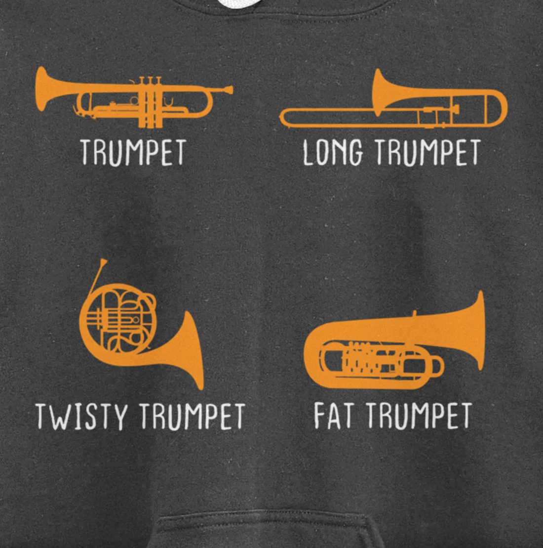 Humorous Types of Trumpet Marching Band Trumpeter Musician Pullover Hoodie