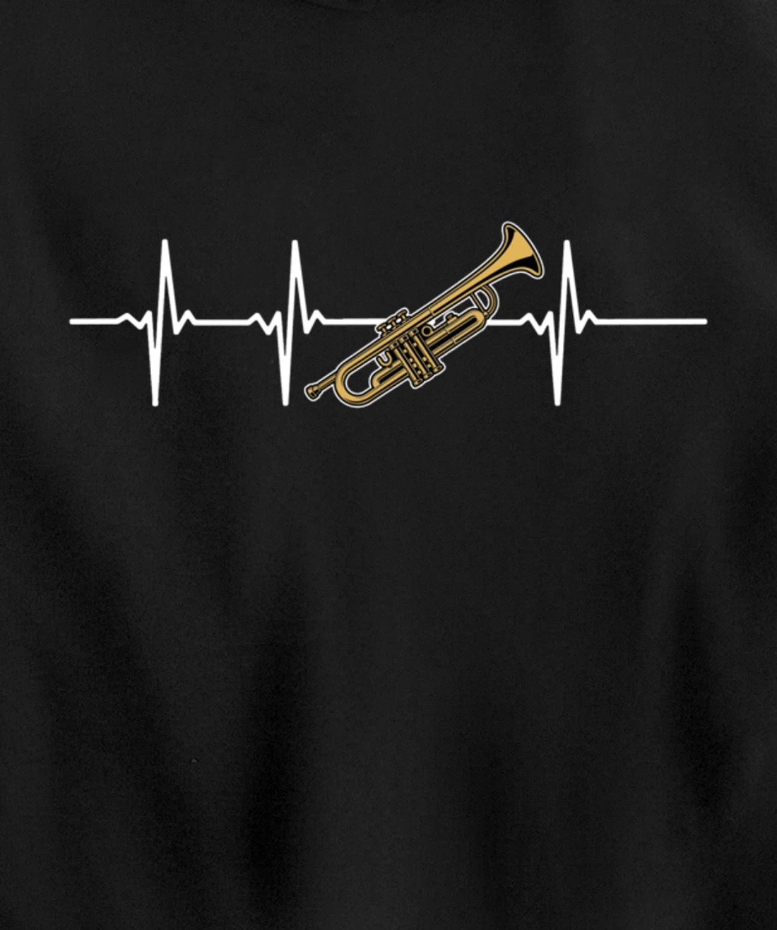 trumpet heartbeat ECG heart rate trumpeter instruments Pullover Hoodie