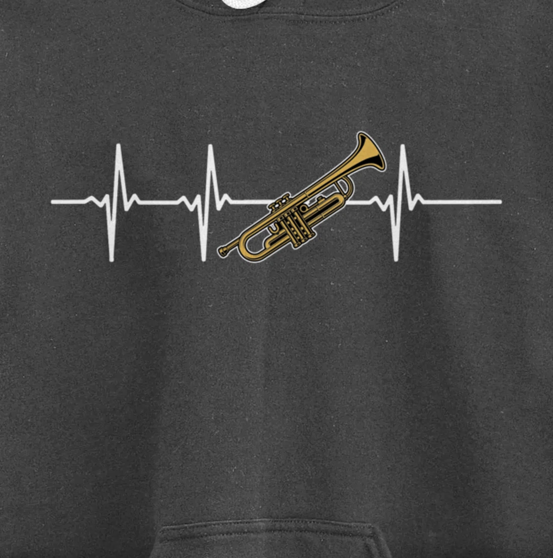 trumpet heartbeat ECG heart rate trumpeter instruments Pullover Hoodie