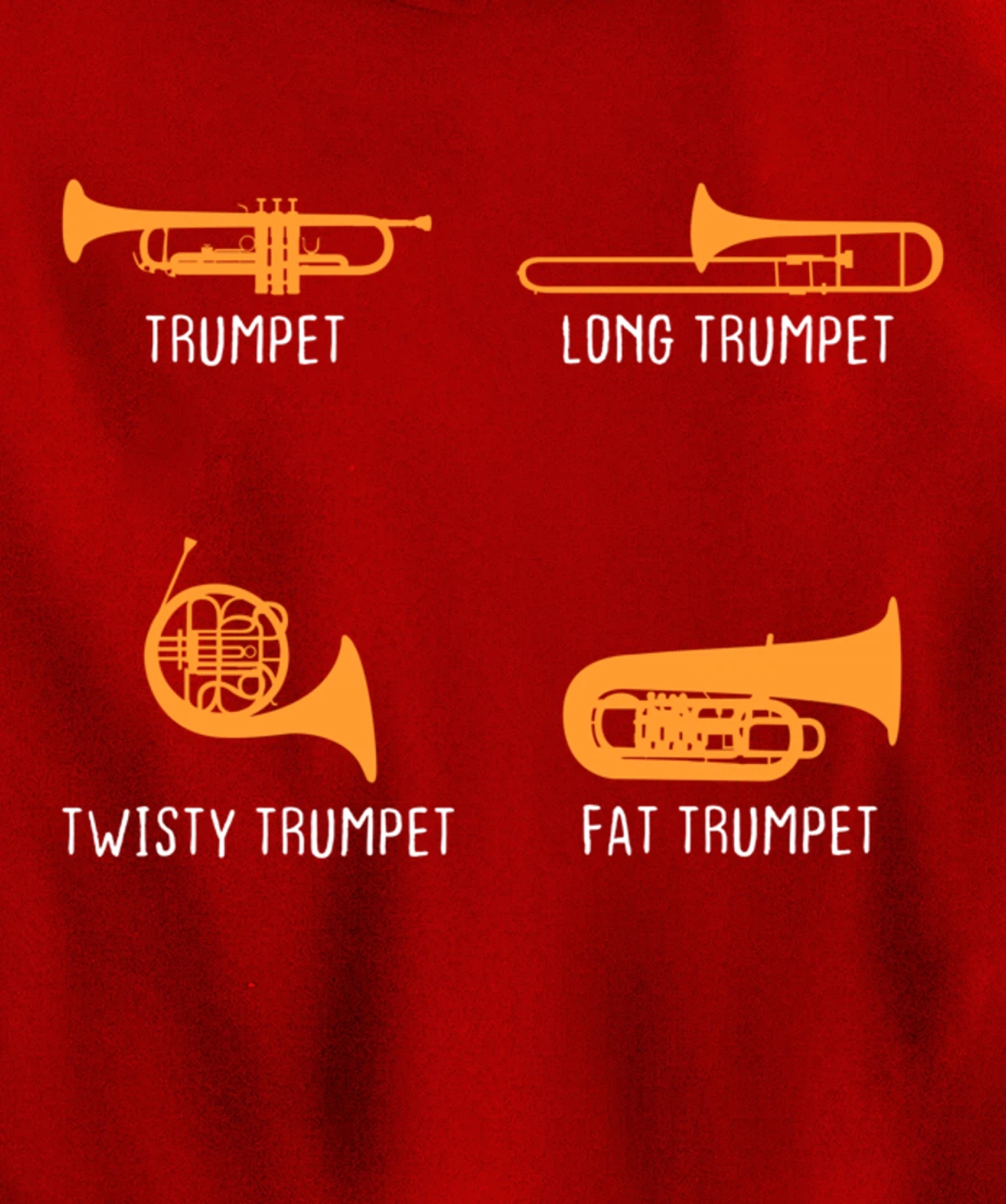 Humorous Types of Trumpet Marching Band Trumpeter Musician Pullover Hoodie