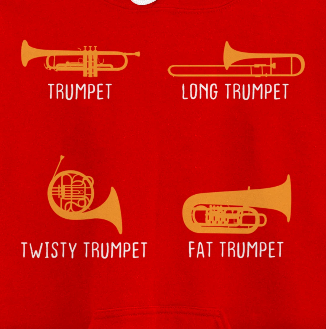 Humorous Types of Trumpet Marching Band Trumpeter Musician Pullover Hoodie
