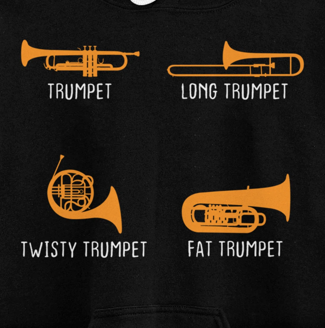 Humorous Types of Trumpet Marching Band Trumpeter Musician Pullover Hoodie