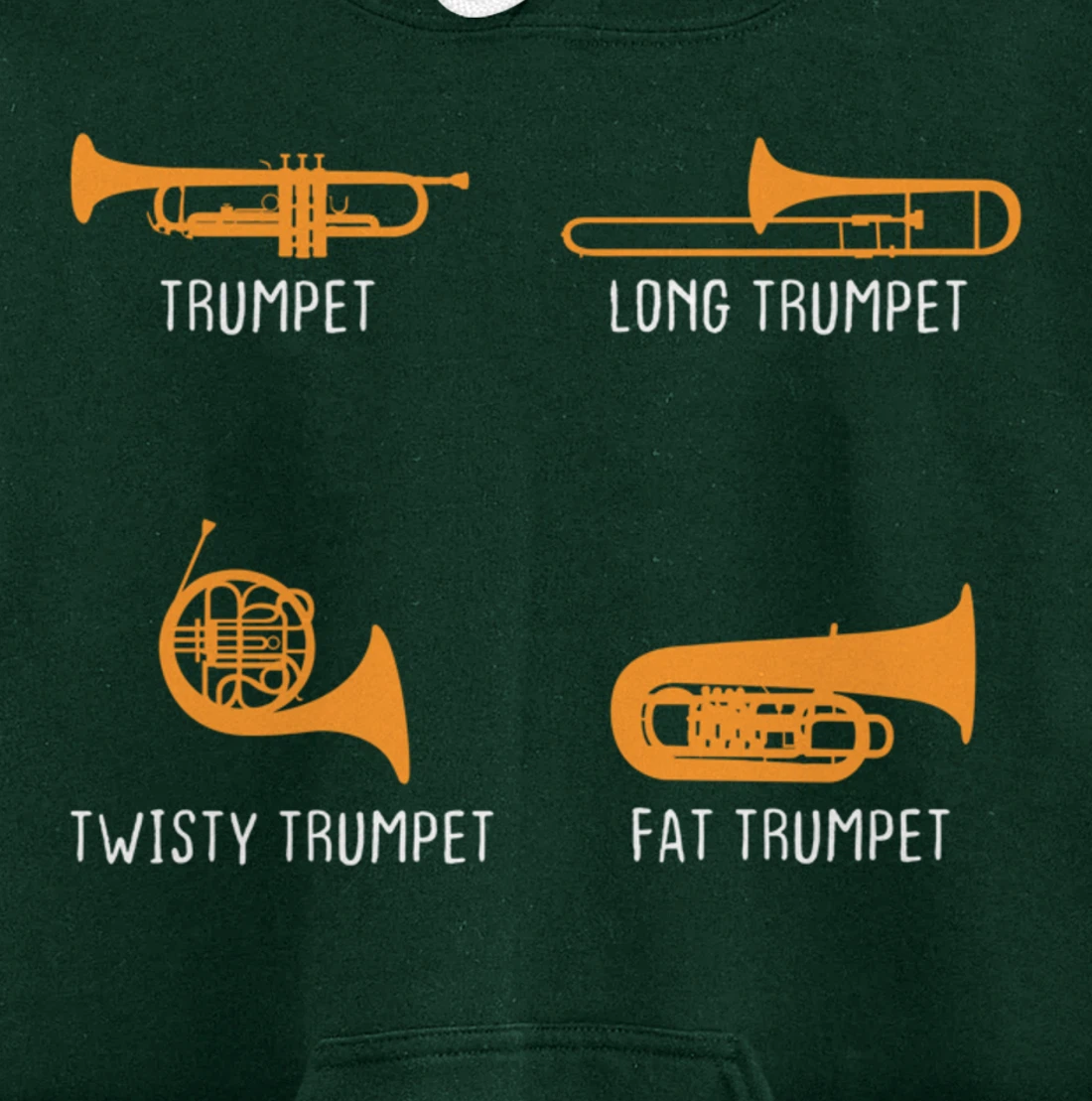 Humorous Types of Trumpet Marching Band Trumpeter Musician Pullover Hoodie