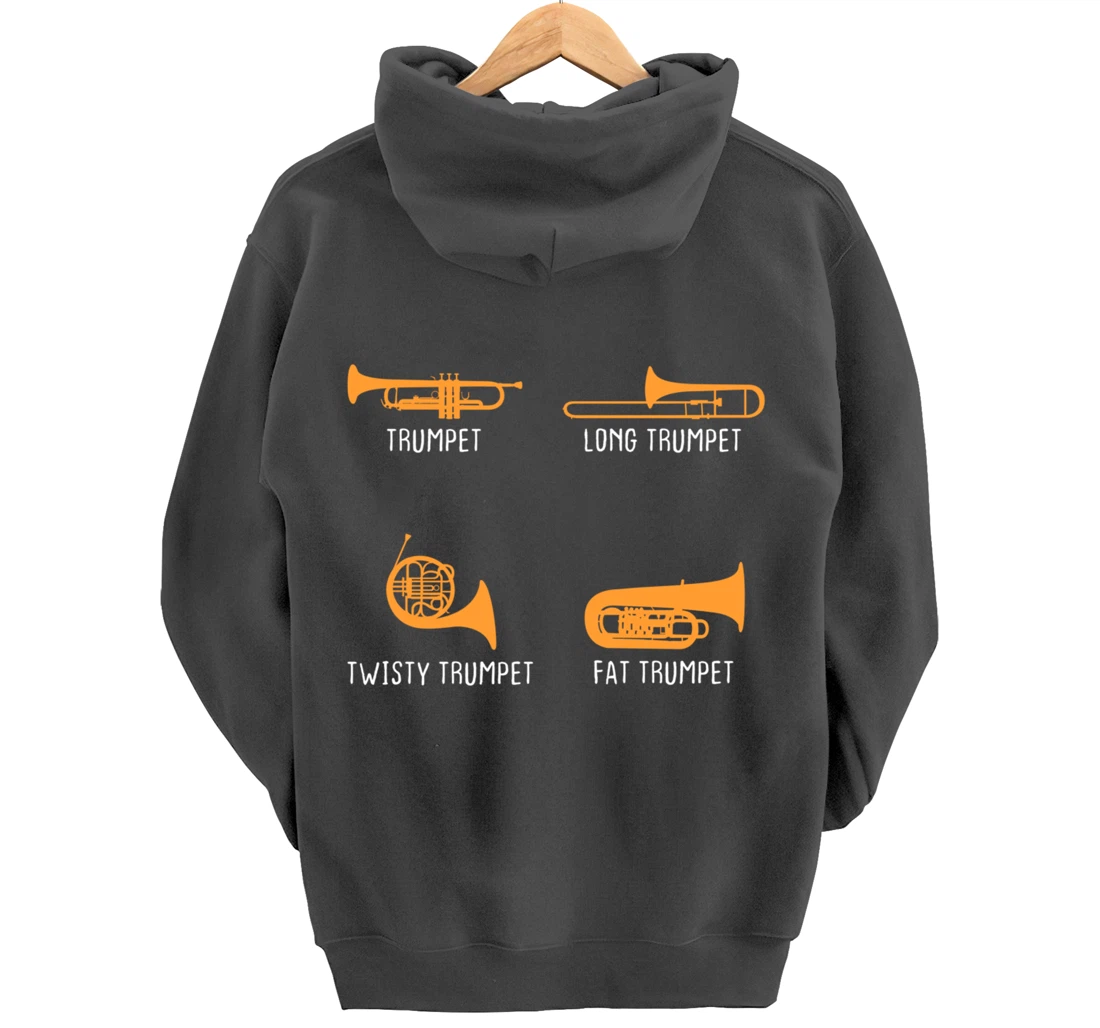 Humorous Types of Trumpet Marching Band Trumpeter Musician Pullover Hoodie