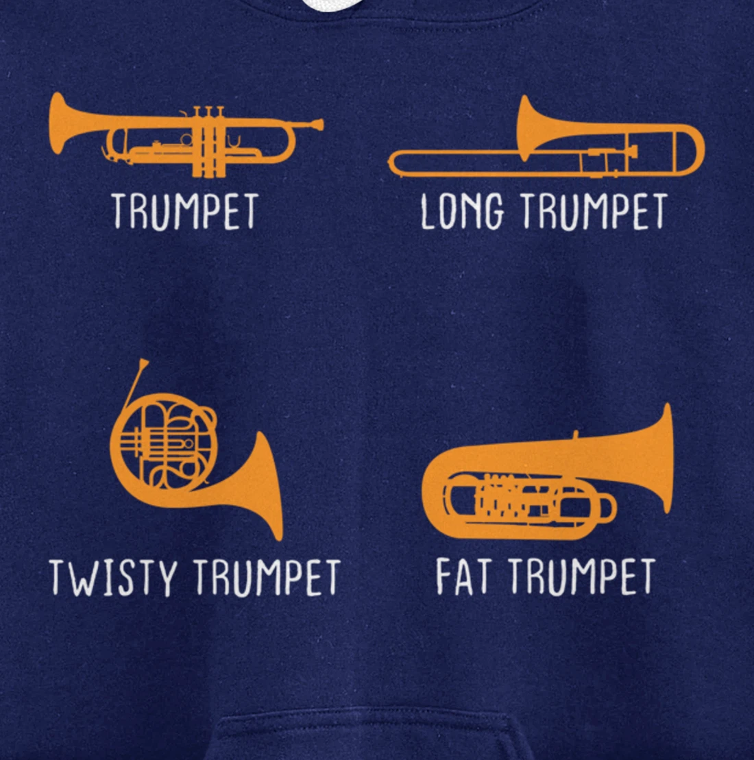 Humorous Types of Trumpet Marching Band Trumpeter Musician Pullover Hoodie