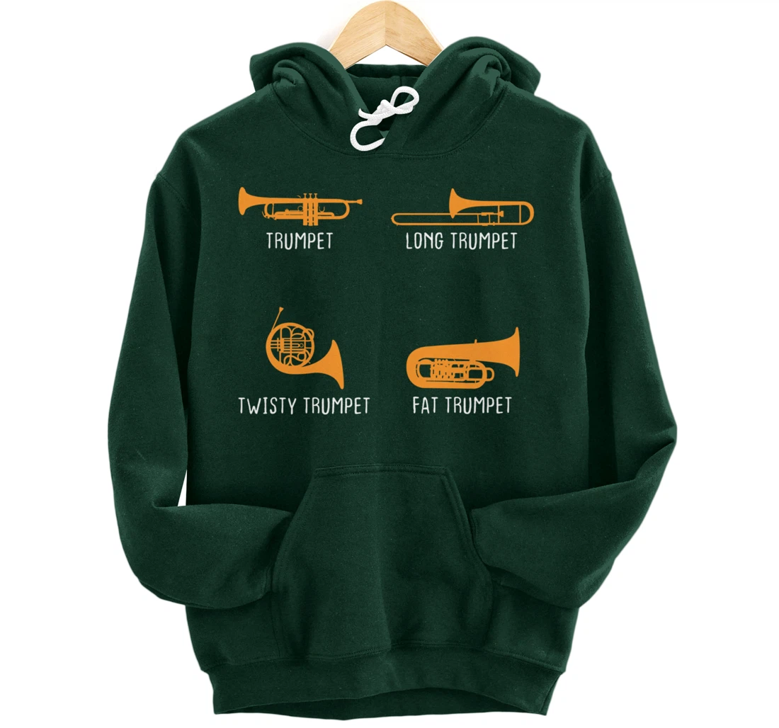 Humorous Types of Trumpet Marching Band Trumpeter Musician Pullover Hoodie