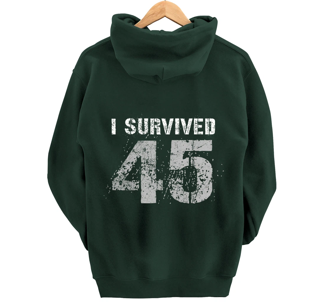 Vintage Biden Wins Trump Lost Election - I Survived No. 45 Pullover Hoodie