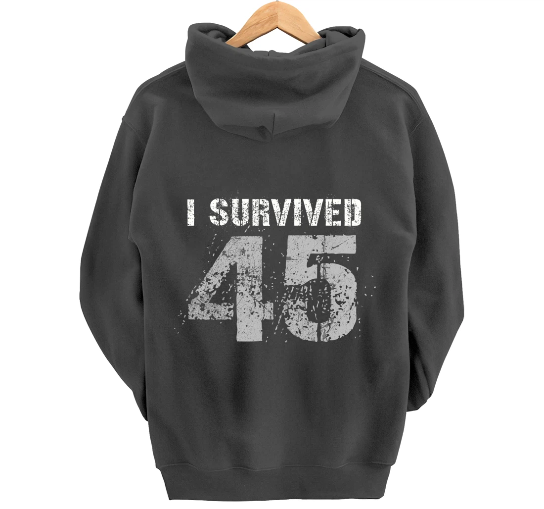 Vintage Biden Wins Trump Lost Election - I Survived No. 45 Pullover Hoodie