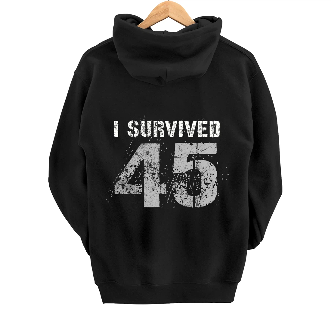 Vintage Biden Wins Trump Lost Election - I Survived No. 45 Pullover Hoodie