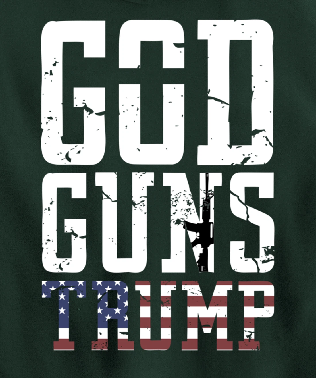 GOD GUNS TRUMP Christian President Trump Supporter Gift Pullover Hoodie