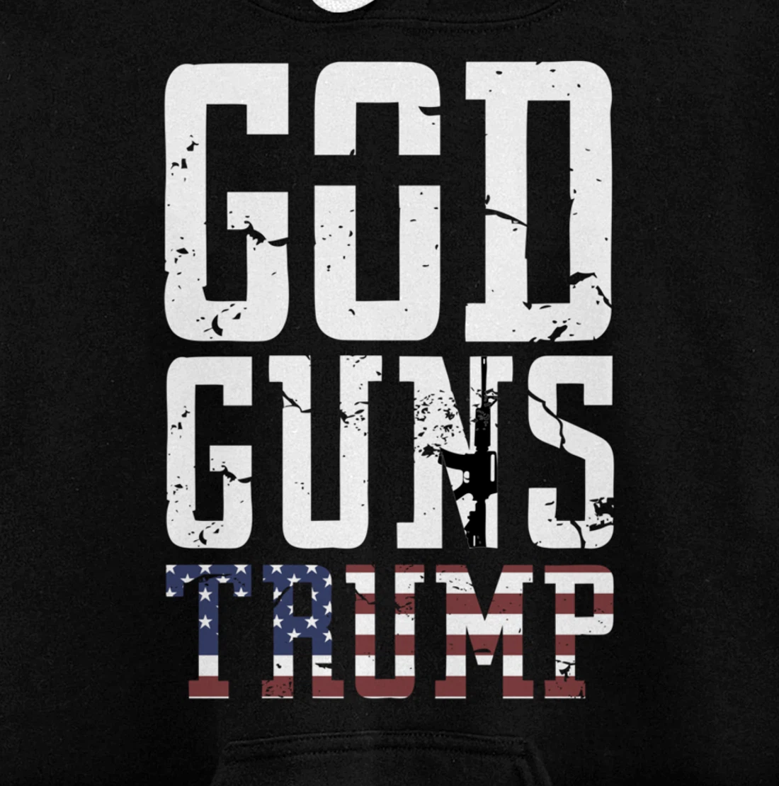 GOD GUNS TRUMP Christian President Trump Supporter Gift Pullover Hoodie