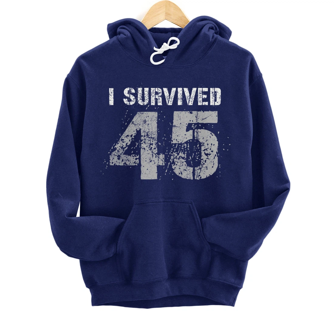 Vintage Biden Wins Trump Lost Election - I Survived No. 45 Pullover Hoodie